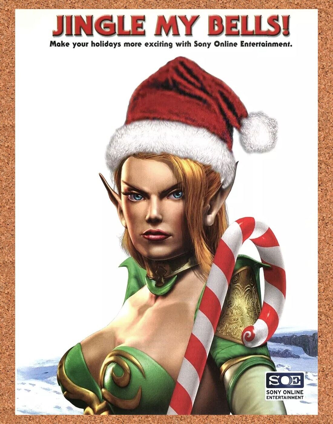 EverQuest Holiday Original 2005 Ad Authentic Christmas SOE Sexy Video Game Promo