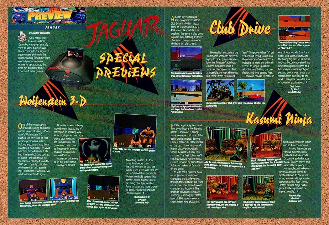 1994 Atari Jaguar Special Previews Original Advertisement / Retro Promo vc6