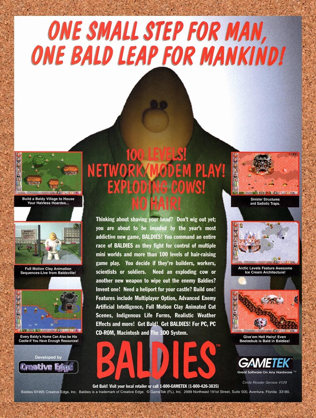 1995 Baldies PC Original Advertisement / Retro Wall Art v1