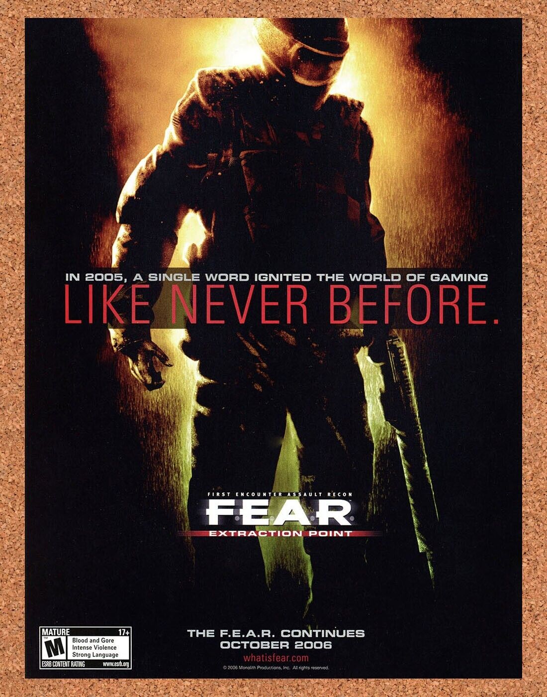 Fear Extraction Point PC Original 2006 Ad Authentic Horror Video Game Promo