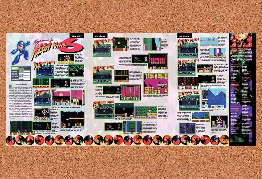 1994 Mega Man 6 NES Original Advertisement / Retro Wall Art v1