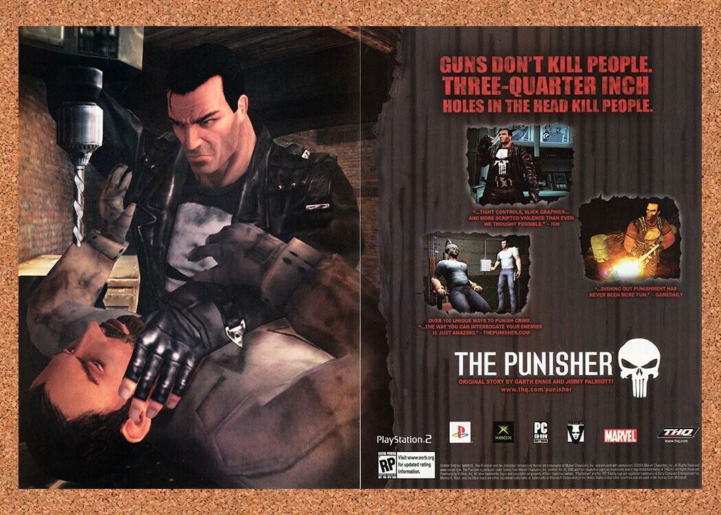 The Punisher PS2 Xbox Original 2005 Ad Authentic Video Game Promo