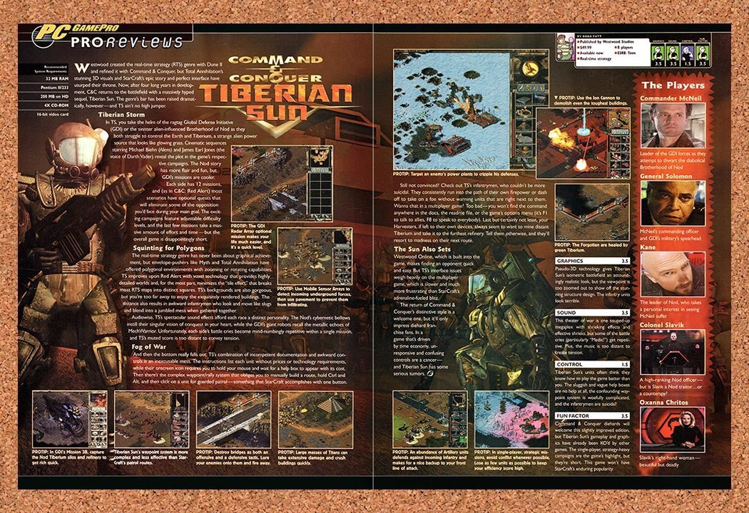 1999 Command & Conquer Tiberian Sun PC Review Original Advertisement / Promo vr2