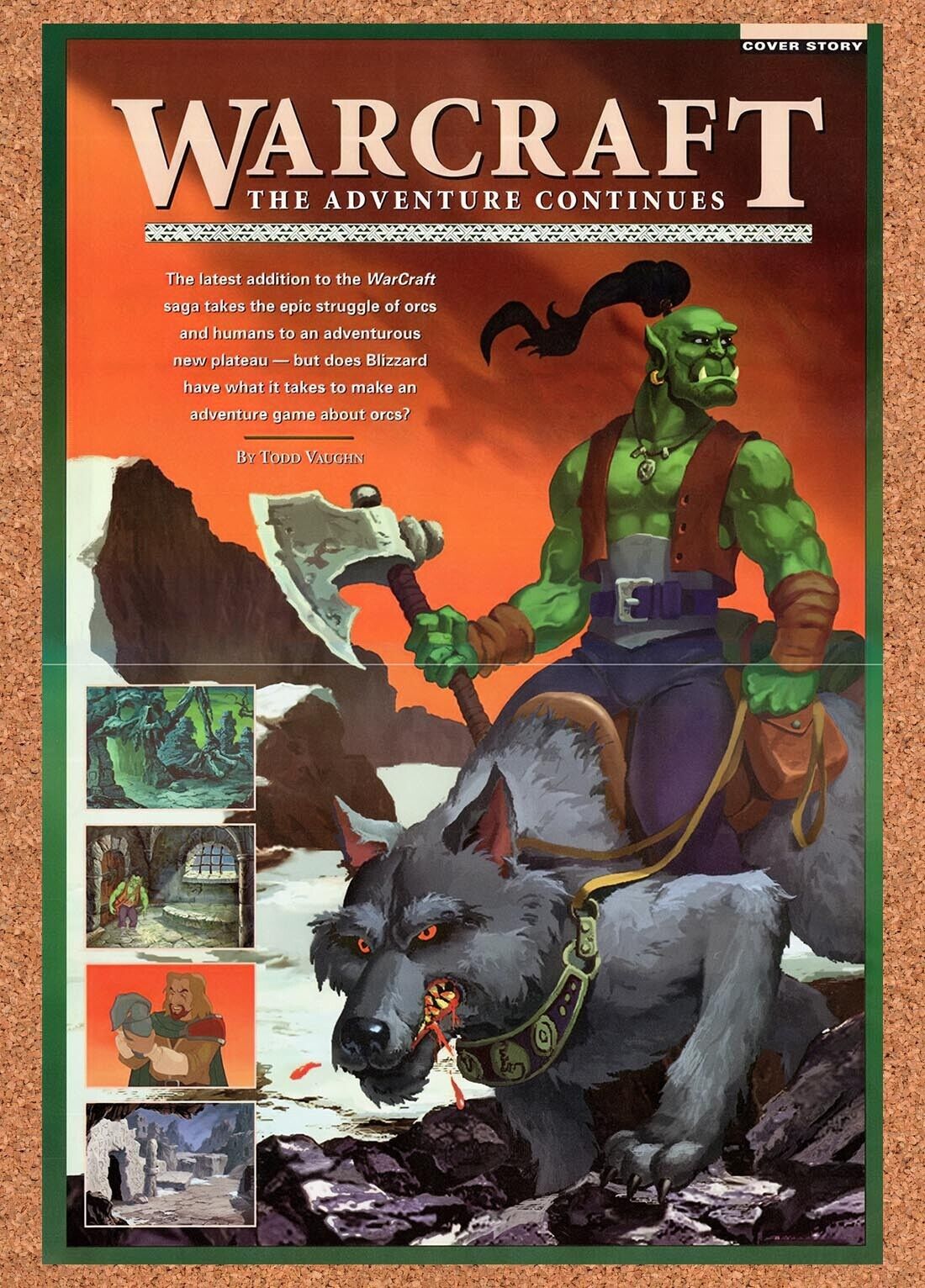 1997 WarCraft Adventures PC Original Advertisement / Retro Wall Art v1