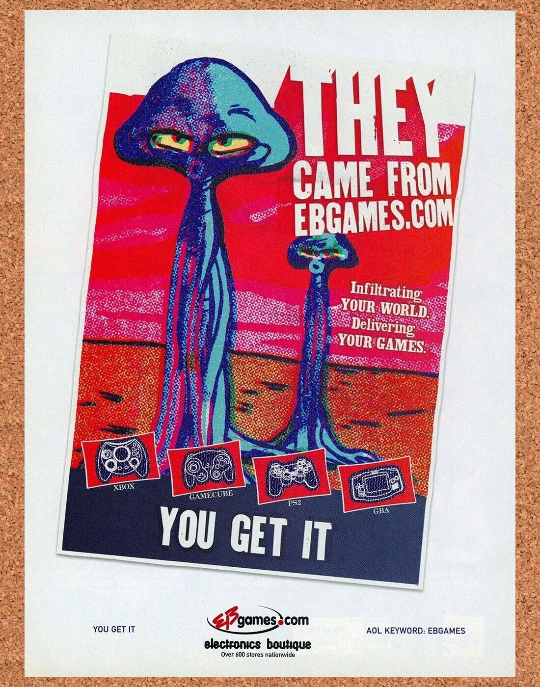 Electronics Boutique EB Games Original 2001 Ad Authentic Aliens Video Game Promo