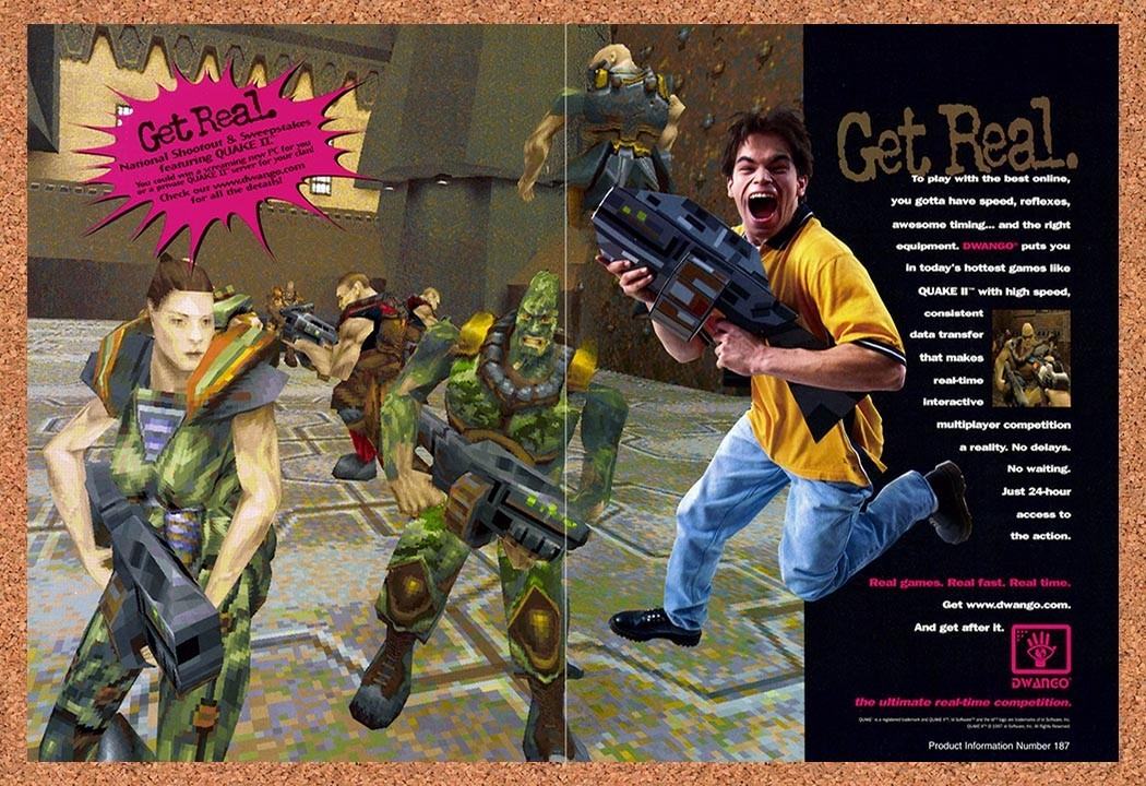 1998 Quake II Dwango Online Gaming Service Original Advertisement / Promo v2