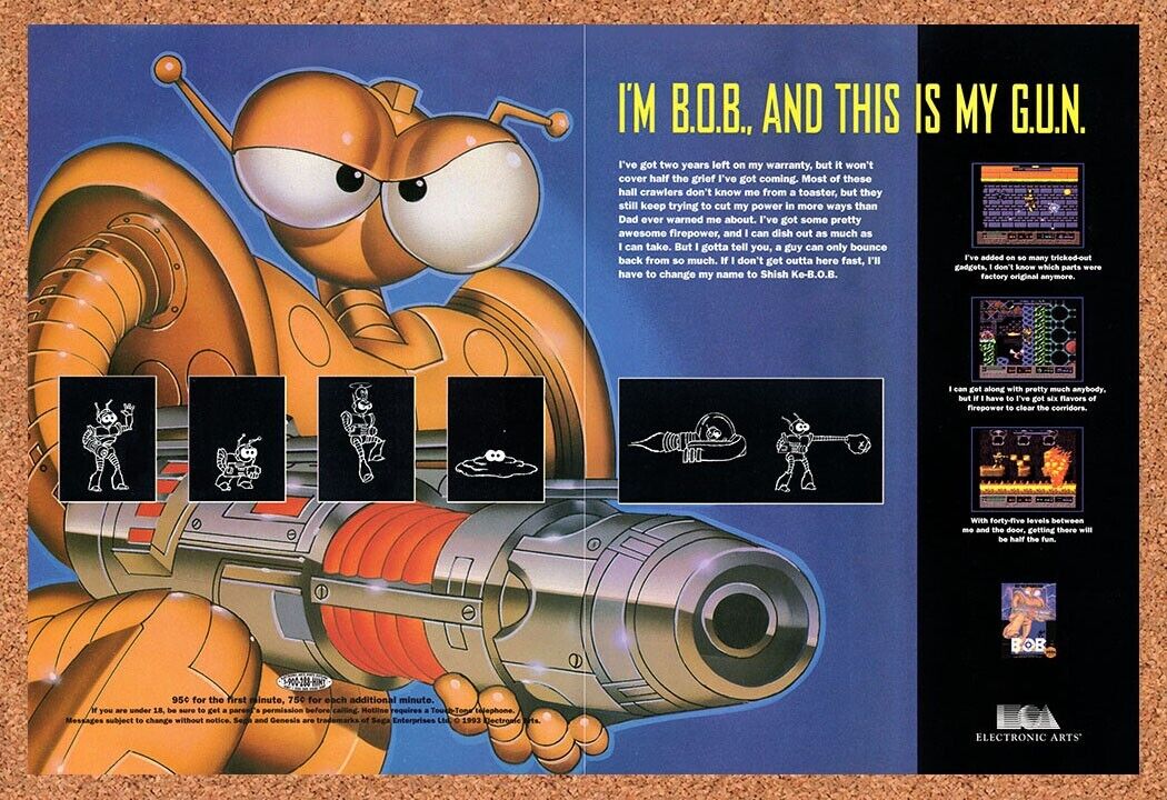 1993 BOB Genesis Original Advertisement / Retro Wall Art v1