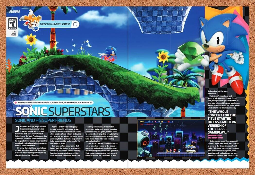 Sonic Superstars Switch Original 2023 Ad - Video Game Review Display Promo