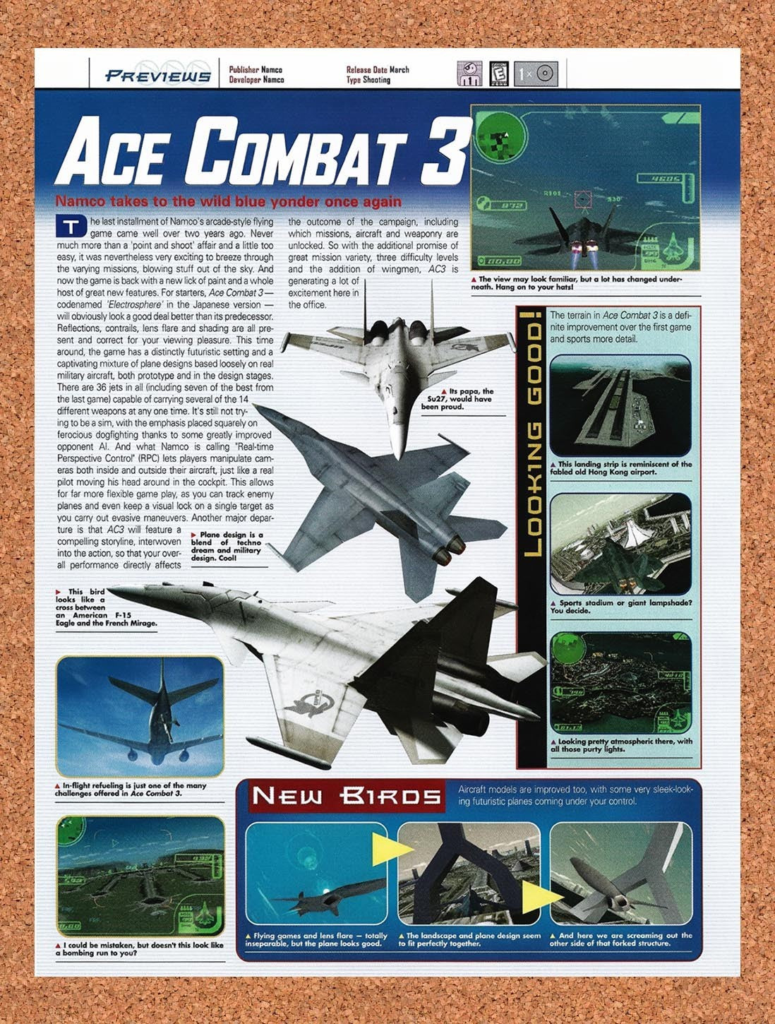 2000 Ace Combat 3 Electrosphere PS1 Original Advertisement / Retro Promo vr1