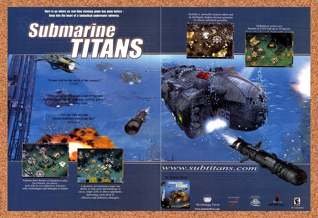 2000 Submarine Titans PC Original Advertisement / Retro Promo v1