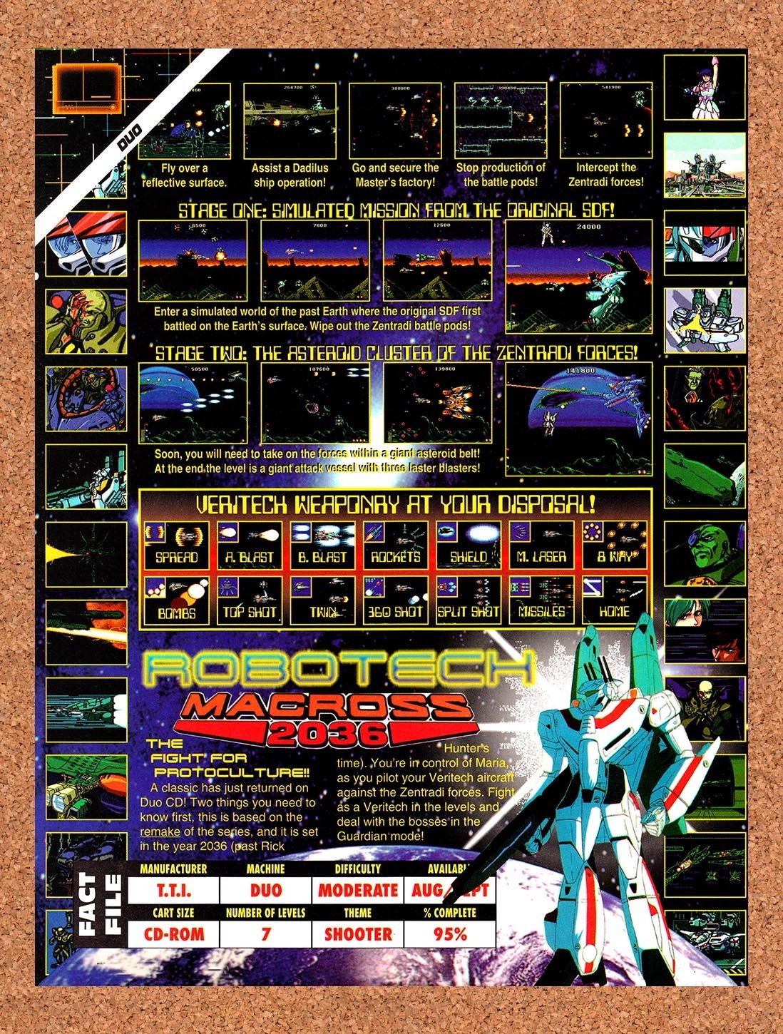 1993 Robotech Macross 2036 TurboDuo Original Advertisement / Retro Promo v1