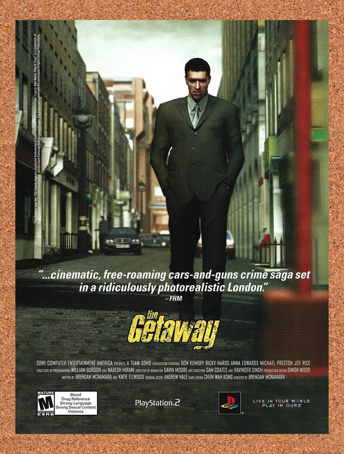 2003 The Getaway PS2 Original Advertisement / Retro Promo v3
