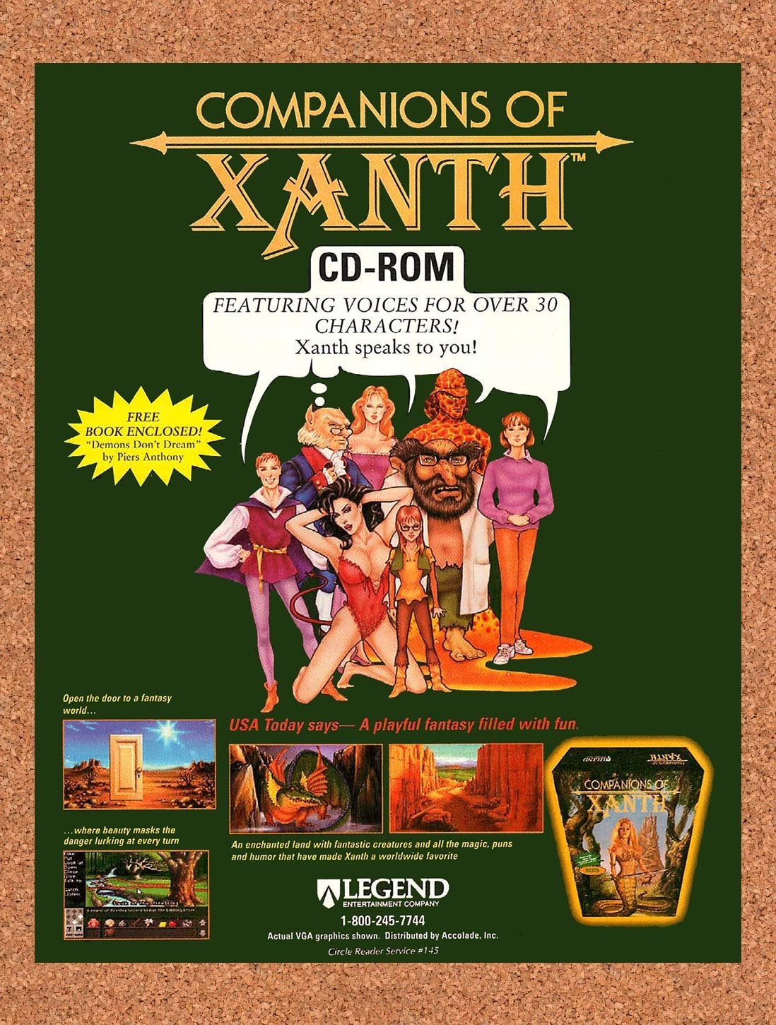 1994 Champions Of Xanth CD-ROM Original Advertisement / Retro Promo v1
