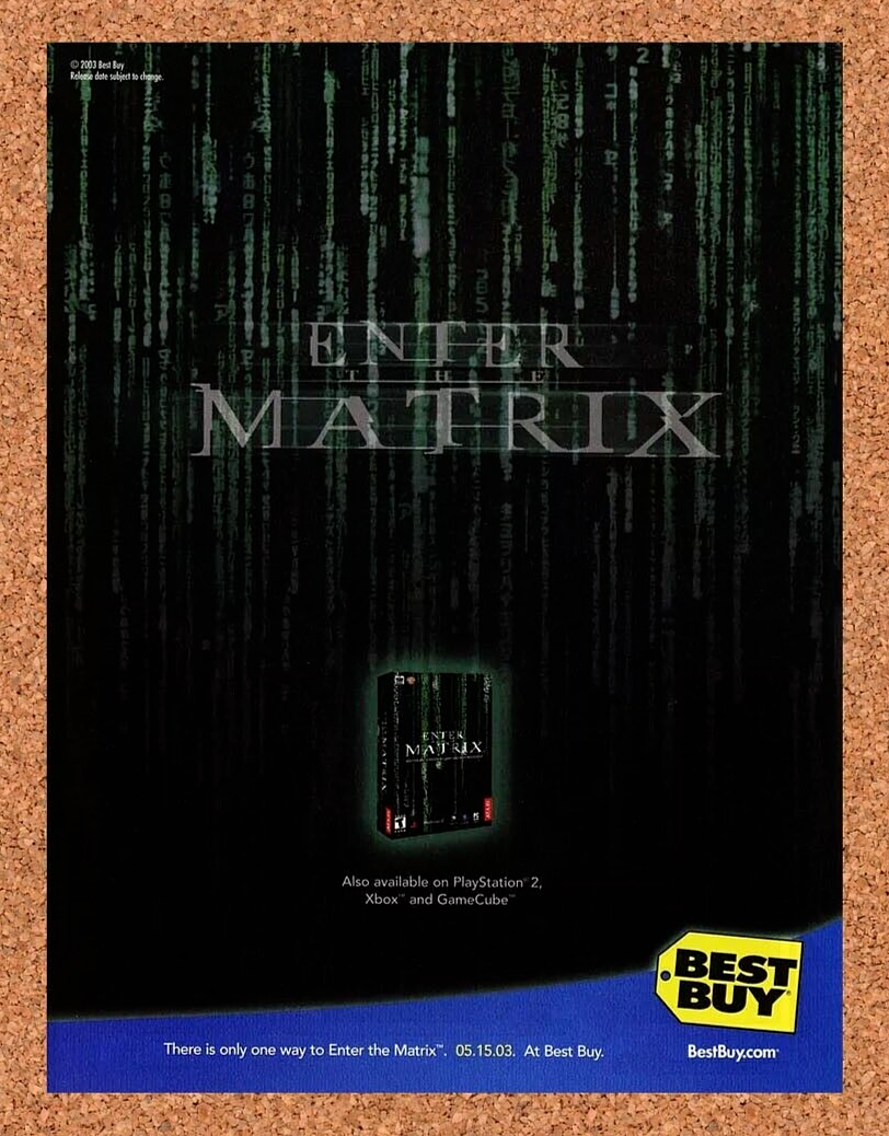 Enter The Matrix PC Original 2005 Ad Authentic Best Buy Video Game Promo