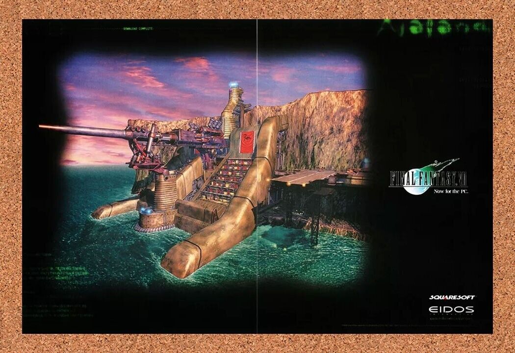 Final Fantasy VII PC FF7 Original 1999 Ad Authentic Squaresoft RPG Game Promo