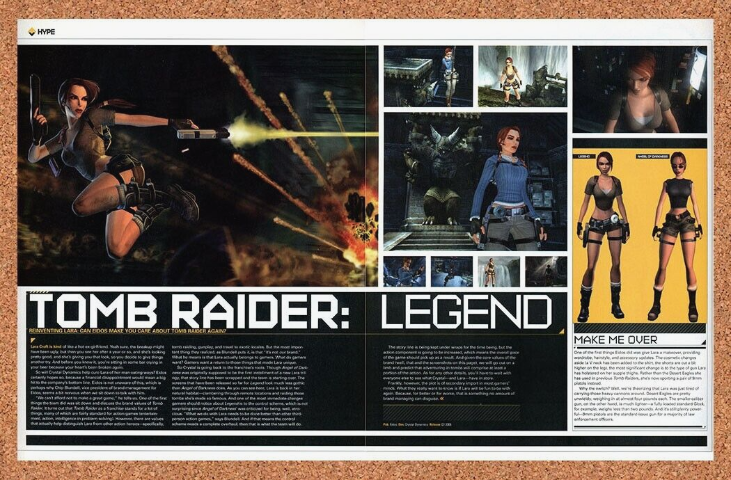 Tomb Raider Legend PS2 Original 2005 Print Ad Authentic Video Game Review Promo