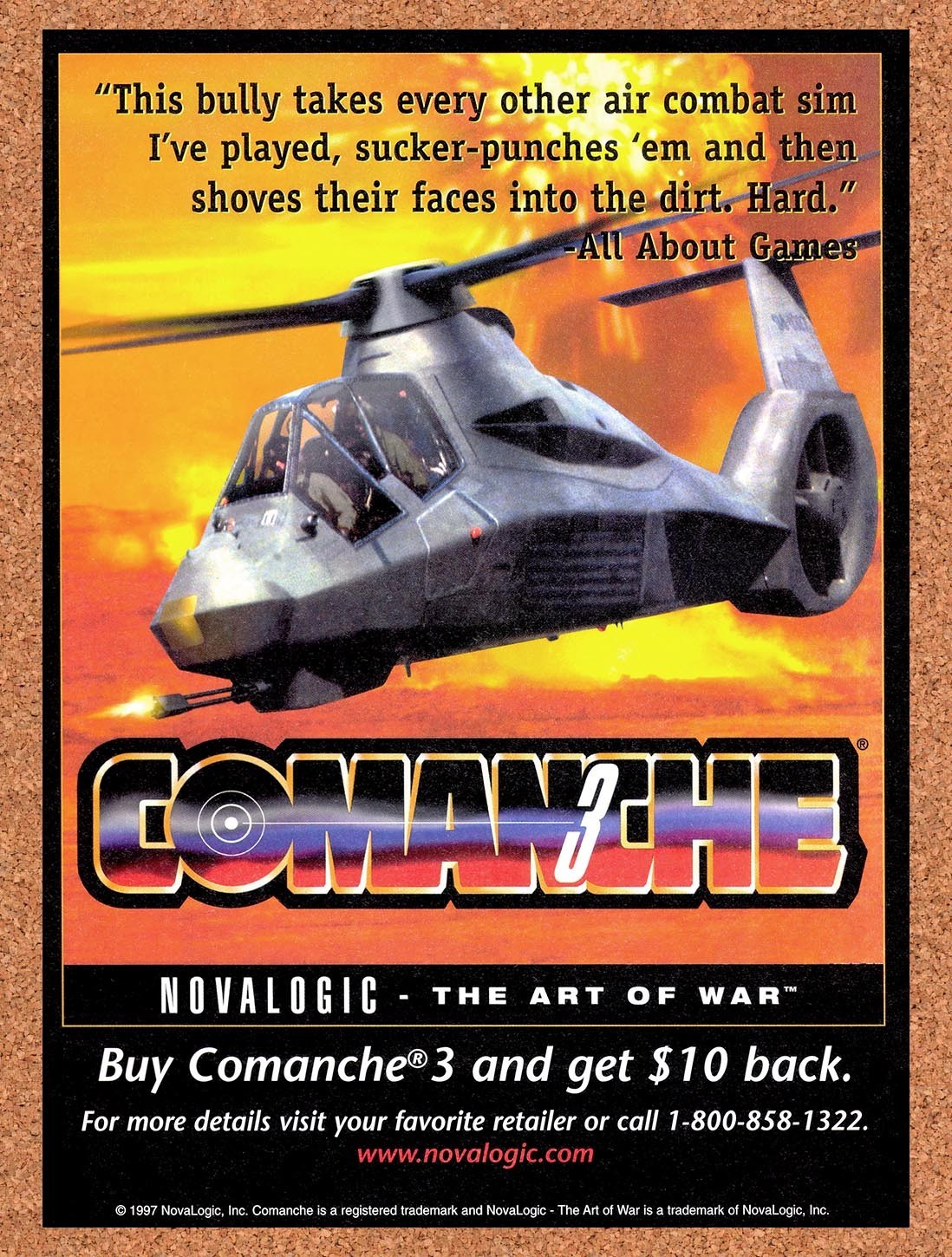 1997 Comanche 3 PC Original Advertisement / Retro Promo v2