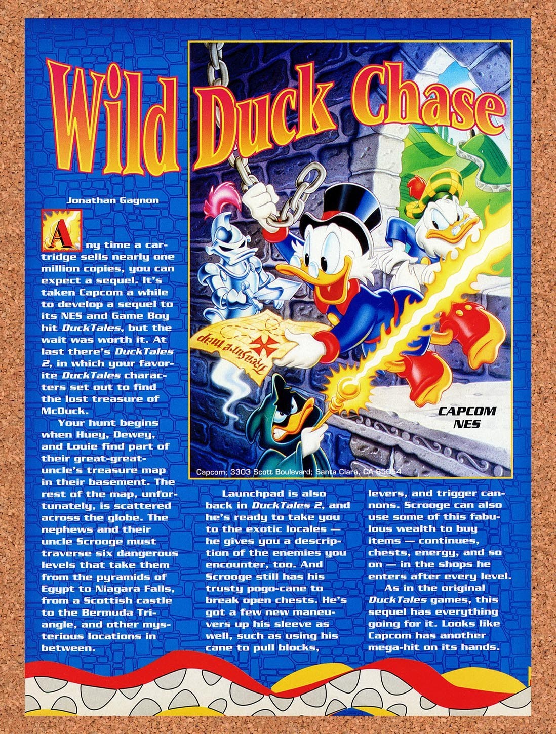 1993 Duck Tales 2 NES Original Advertisement / Retro Promo v1