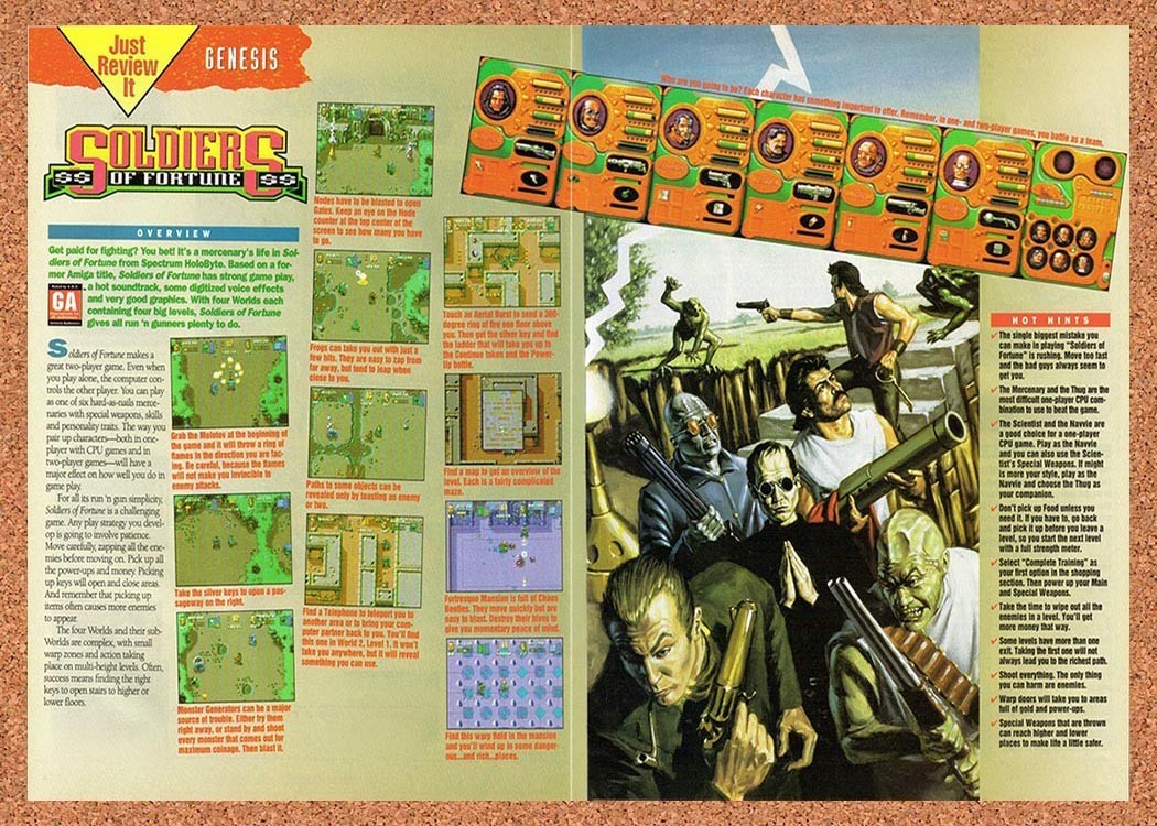 1994 Soldiers Of Fortune Genesis Original Advertisement / Retro Promo vr1