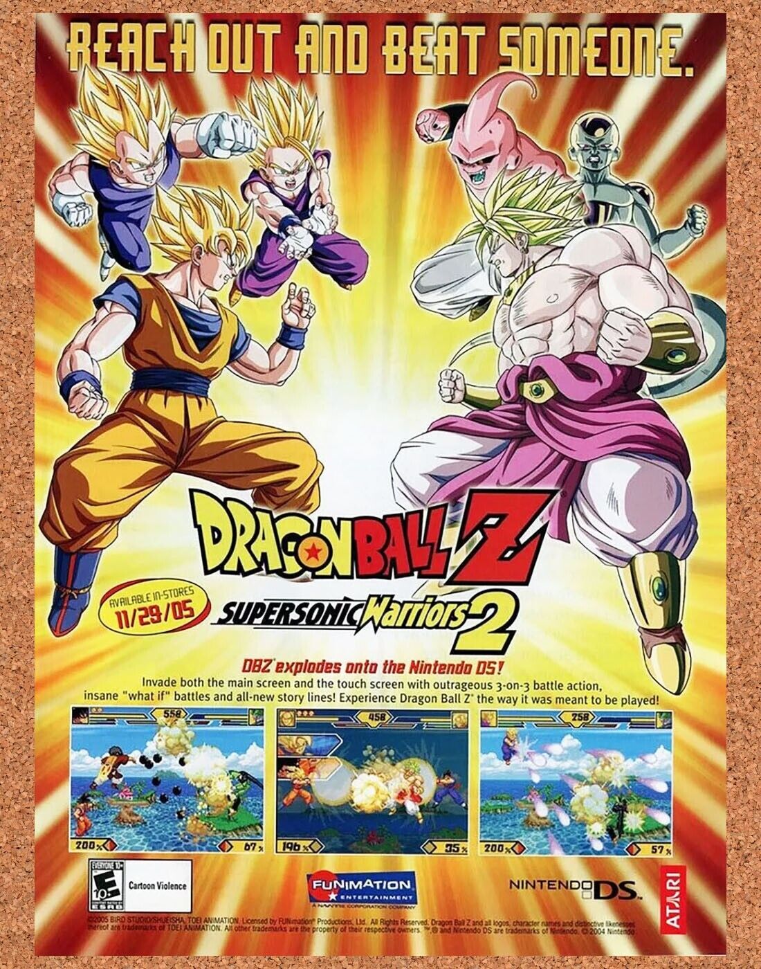 Dragonball Z Supersonic Warriors 2 GBA Original 2005 Ad Authentic Game Promo