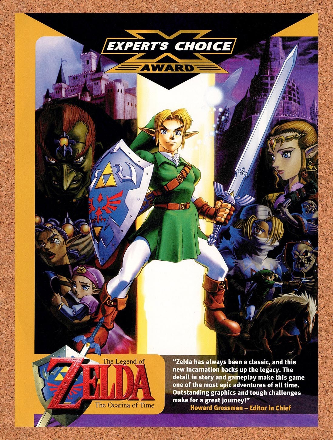 1998 Zelda Ocarina Of Time N64 Original Advertisement / Retro Promo vr12