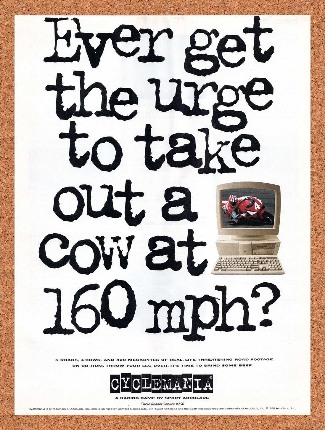 1994 Cyclemania DOS Original Advertisement / Retro Promo v1