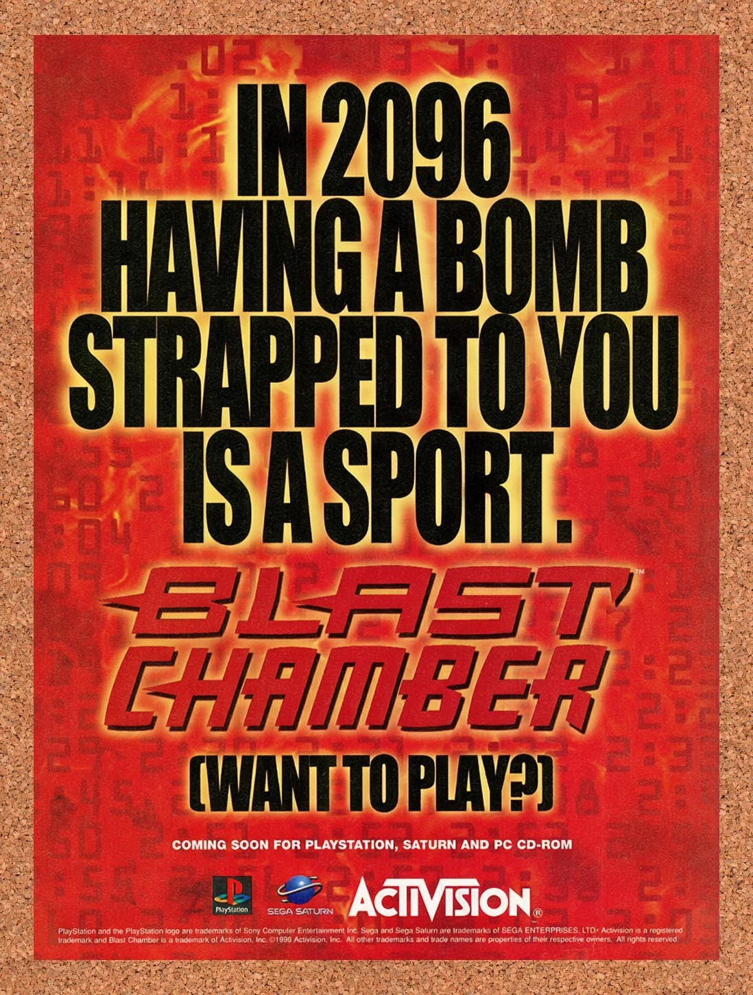 1996 Blast Chamber Saturn Original Advertisement / Retro Promo v1