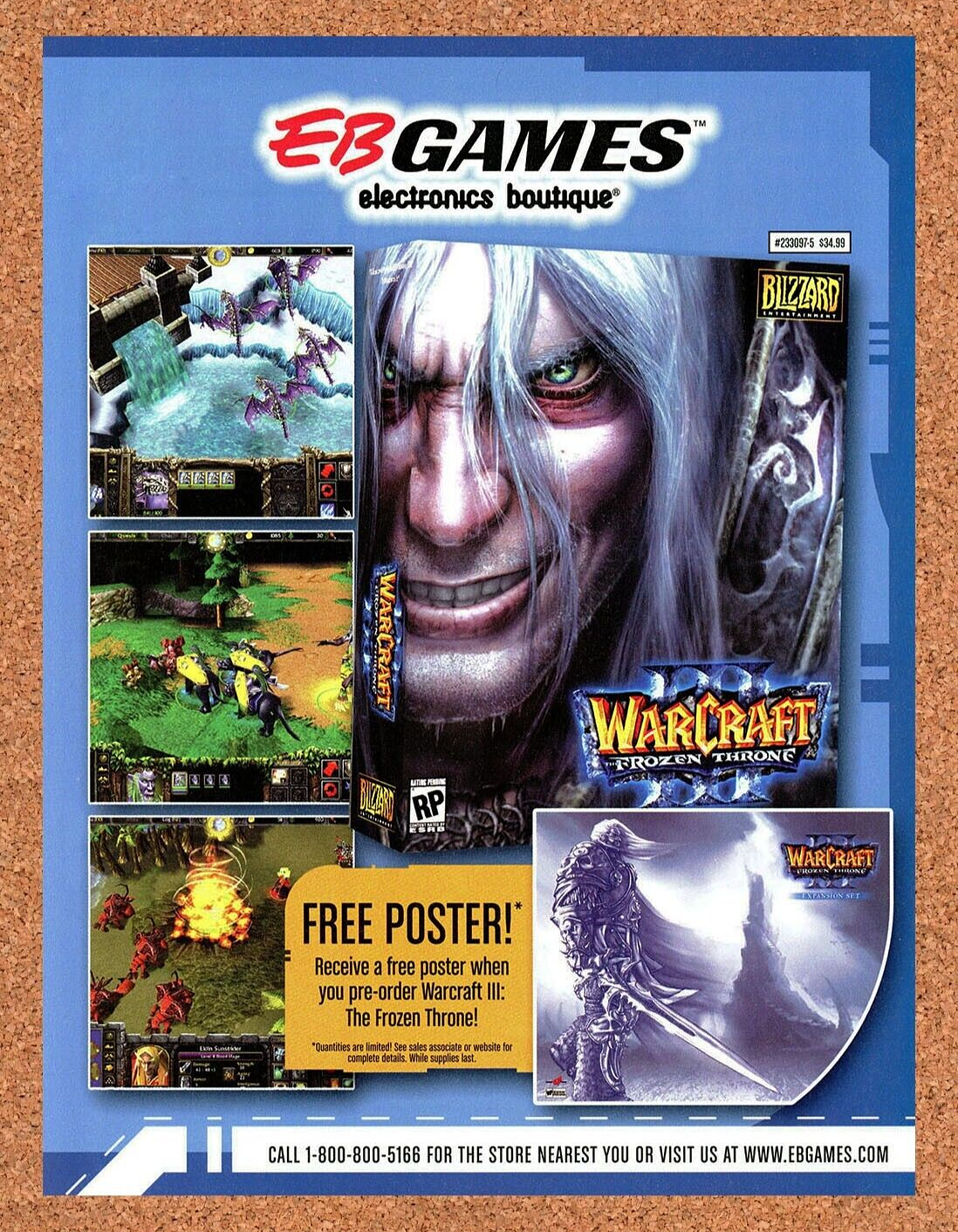WarCraft III Frozen Throne PC Original 2003 Ad Authentic Video Game Promo