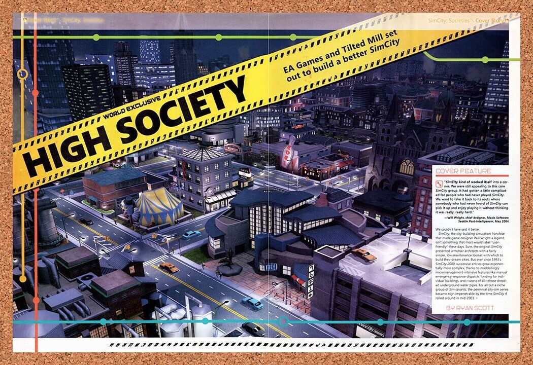 Sim City Societies PC Original 2007 Vintage Ad - Video Game Review Promo