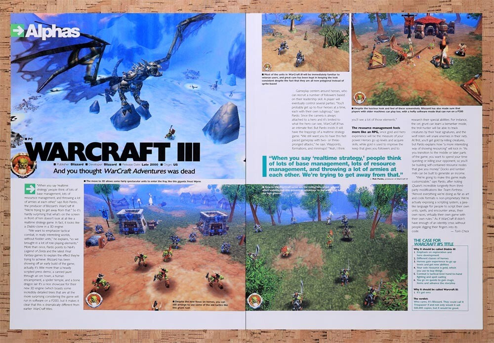2001 WarCraft III Frozen Throne PC Original Advertisement / Retro Wall Art v7