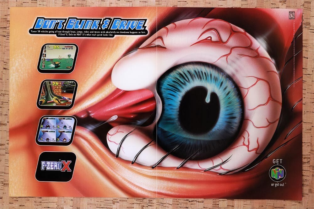 1998 F-Zero X N64 Original Advertisement / Retro Wall Art v1