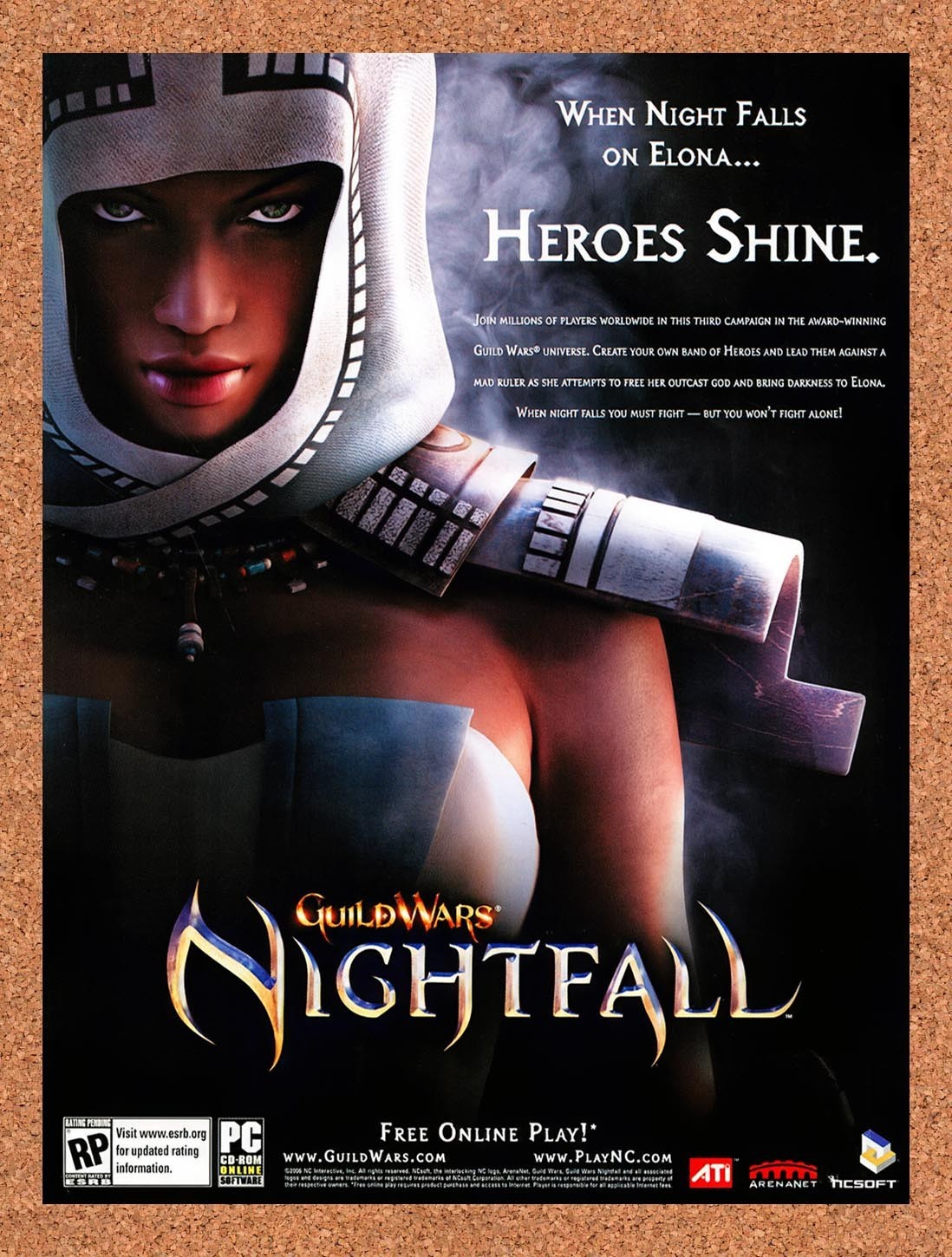 2006 Guild Wars Nightfall PC Original Advertisement / Retro Promo v4