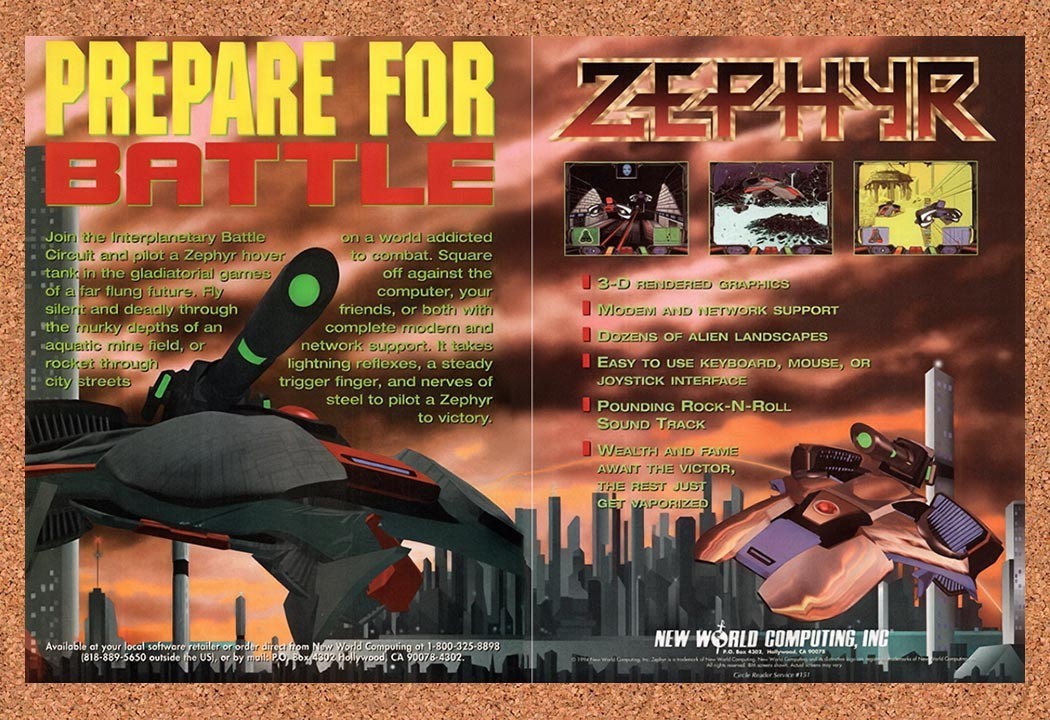 1994 Zephyr MS-DOS Original Advertisement / Retro Promo v2