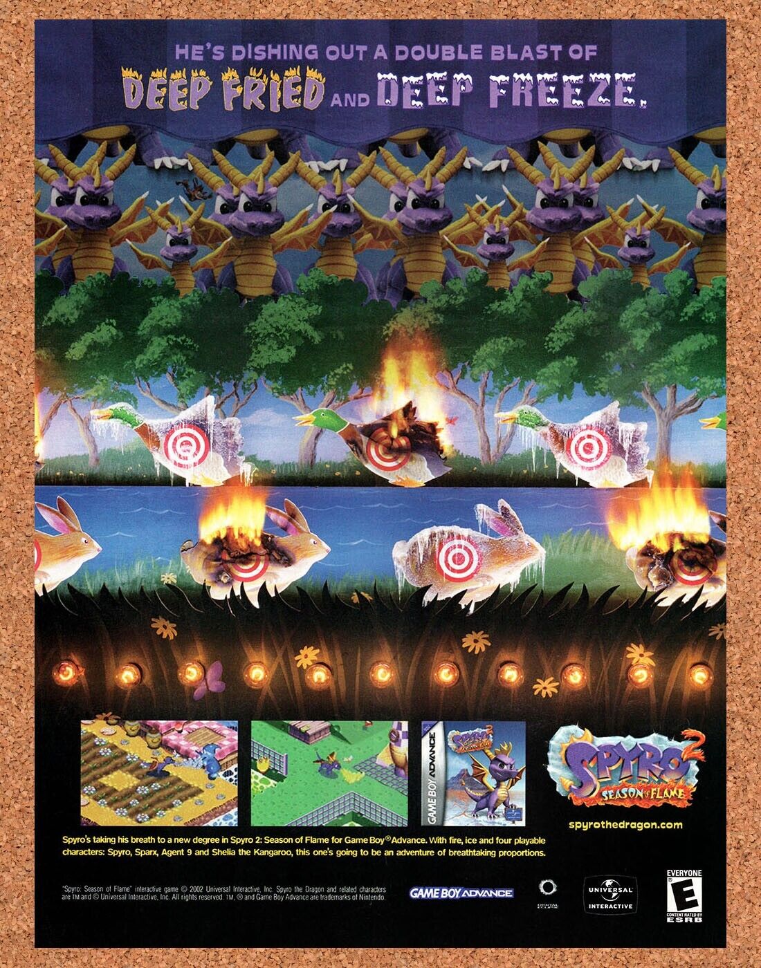 Spyro 2 Season Of Flame GBA Original 2003 Vintage Ad - Video Game Promo