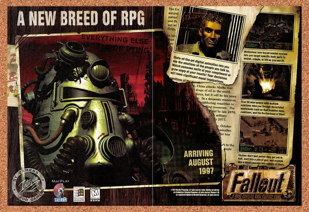 1997 Fallout PC Original Advertisement / Retro Promo v6