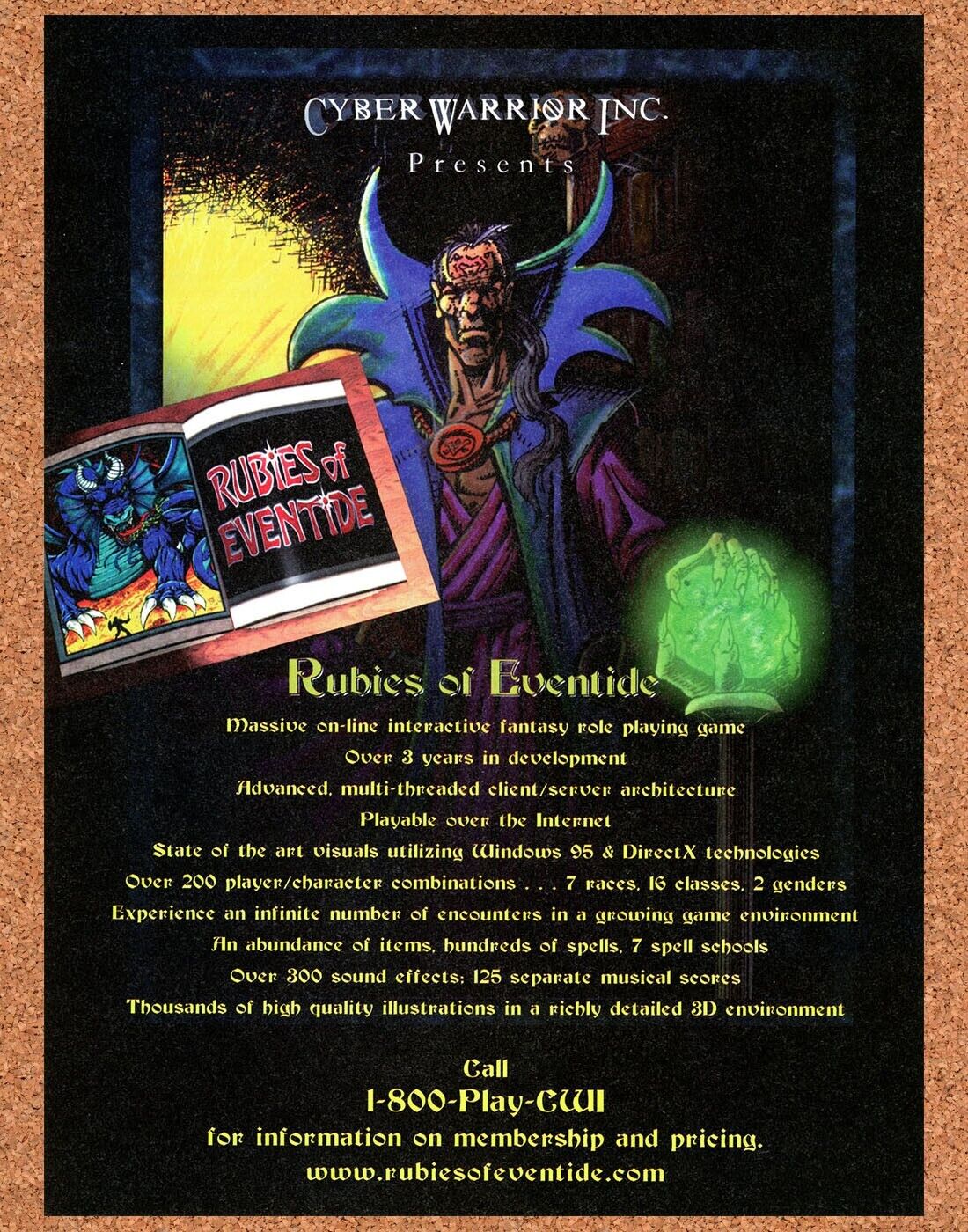 Rubies Of Eventide PC Original 2000 Print Ad Authentic Video Game Art Promo