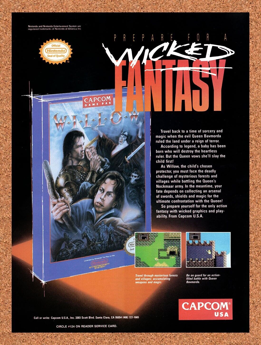 1990 Willow NES Original Advertisement / Retro Wall Art v2