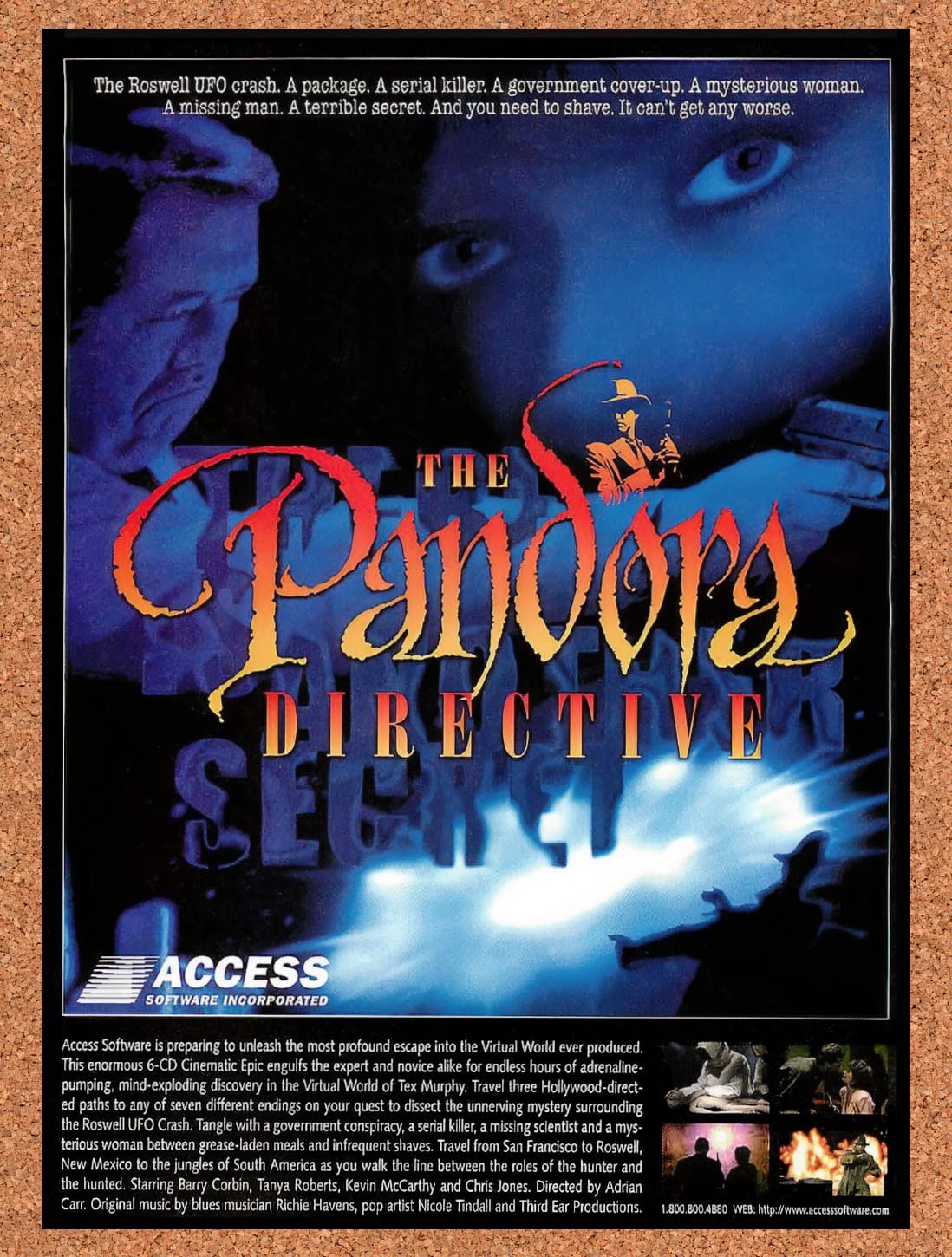 1996 Pandora Directive PC Original Advertisement / Retro Promo v2