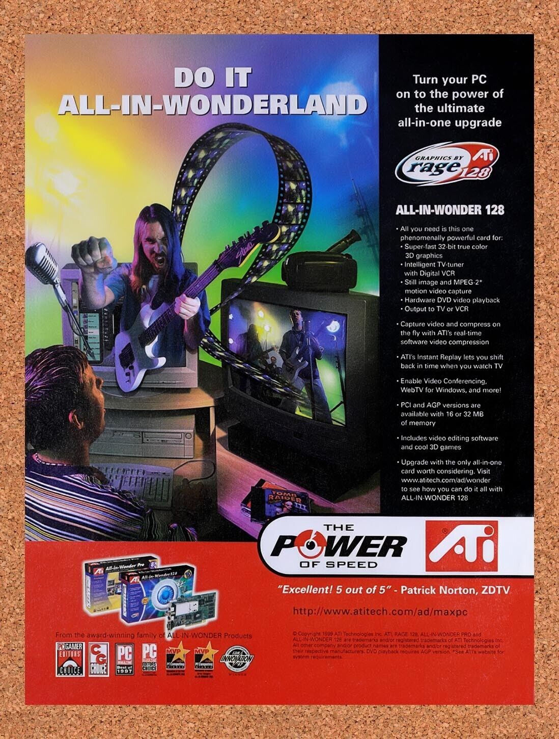 1999 ATI Rage Fury Graphics Original Advertisement / Retro Wall Art v4