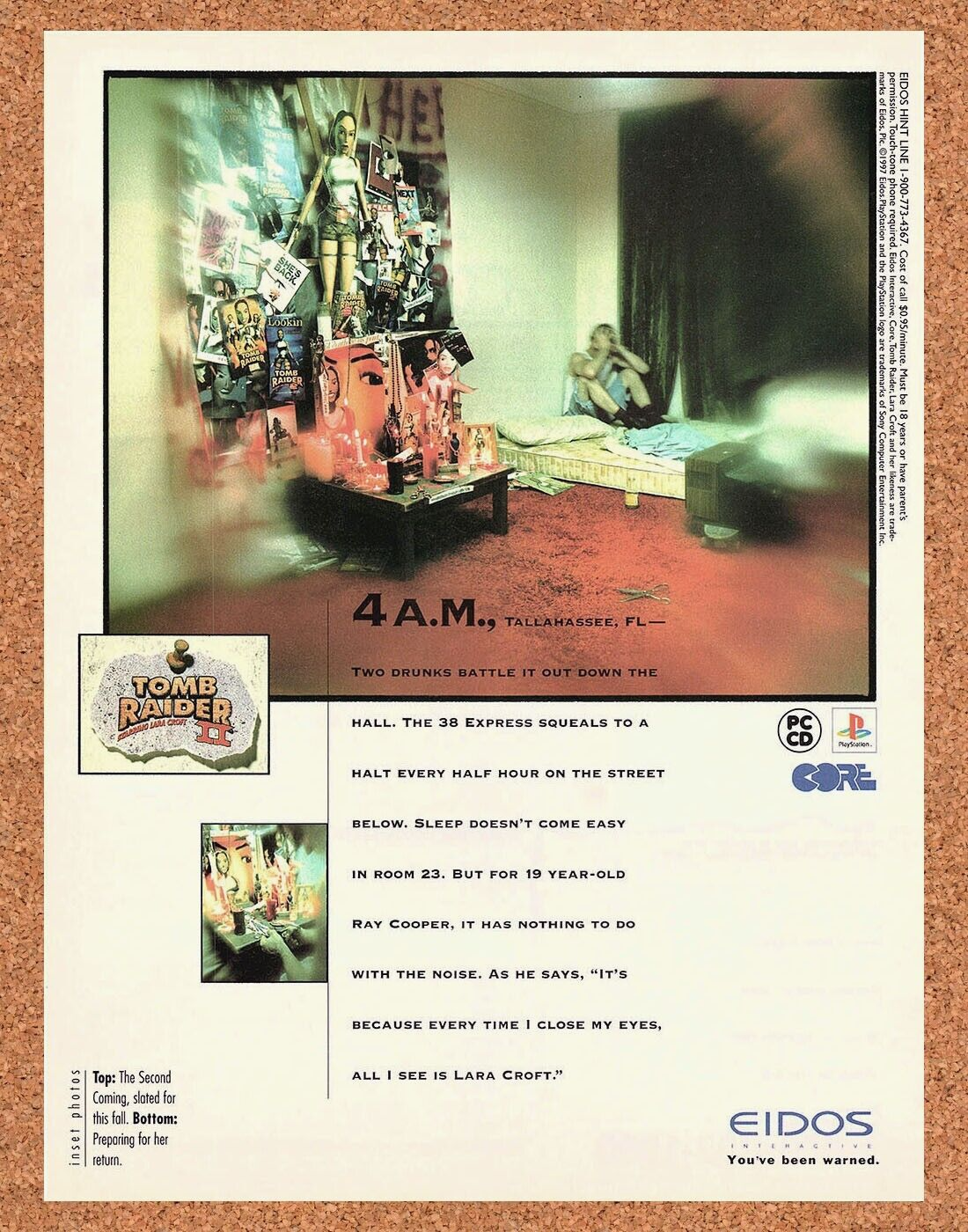 Tomb Raider 2 PC Original 1999 Print Ad Authentic Eidos Video Game Art Promo