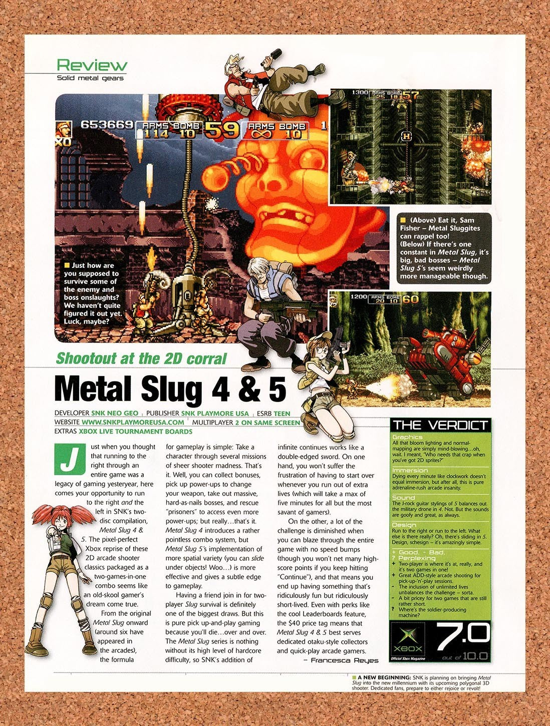 2005 Metal Slug 4 & 5 Xbox Original Advertisement / Retro Promo vr1