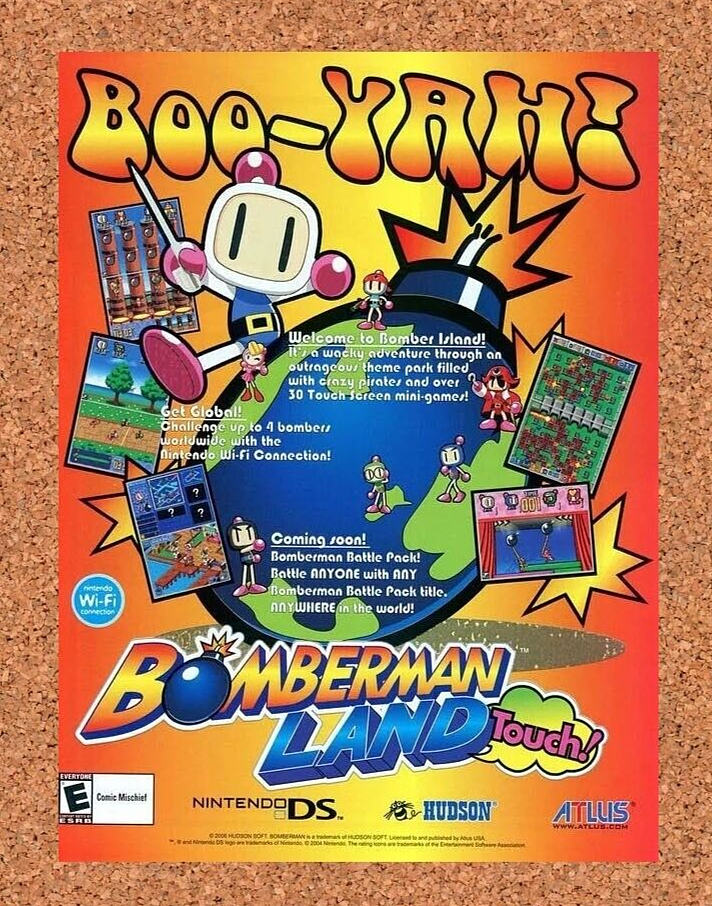 Bomberman Land Touch DS Original 2006 Ad Authentic Nintendo Video Game Promo