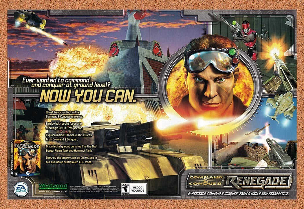 2001 Command & Conquer Renegade PC Original Advertisement / Retro Promo v5