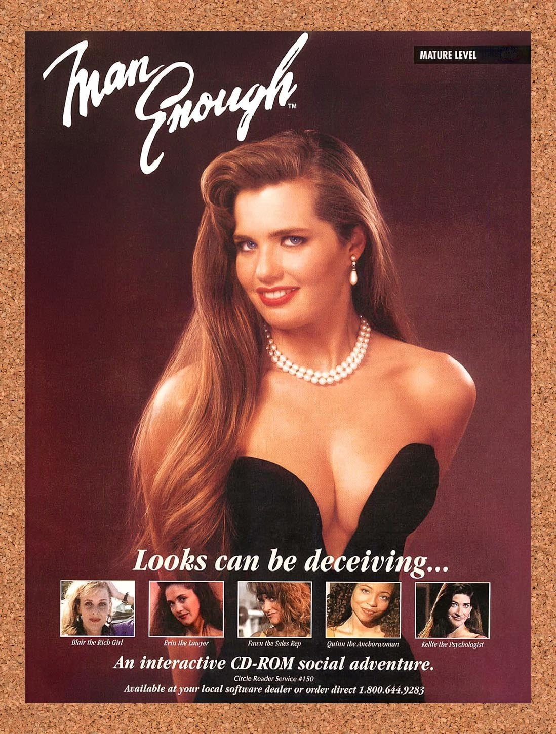 1994 Man Enough Adult CD-ROM Adventure Original Advertisement / Retro Promo v1