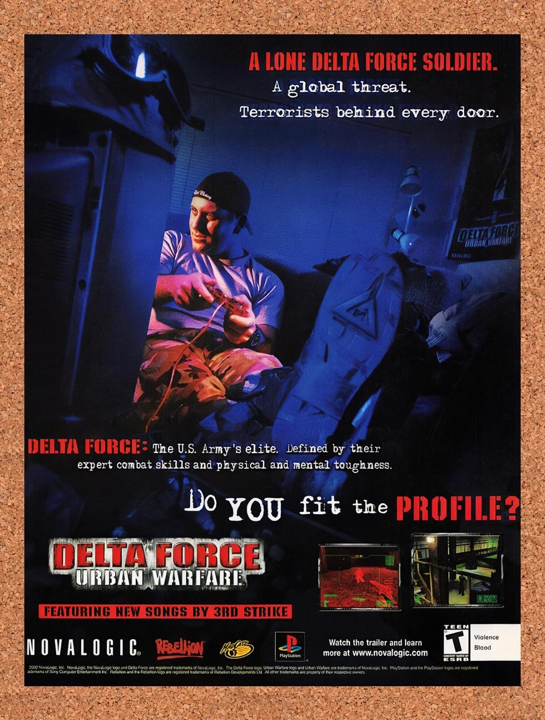 2002 Delta Force Urban Warfare PS1 Original Advertisement / Retro Promo v1
