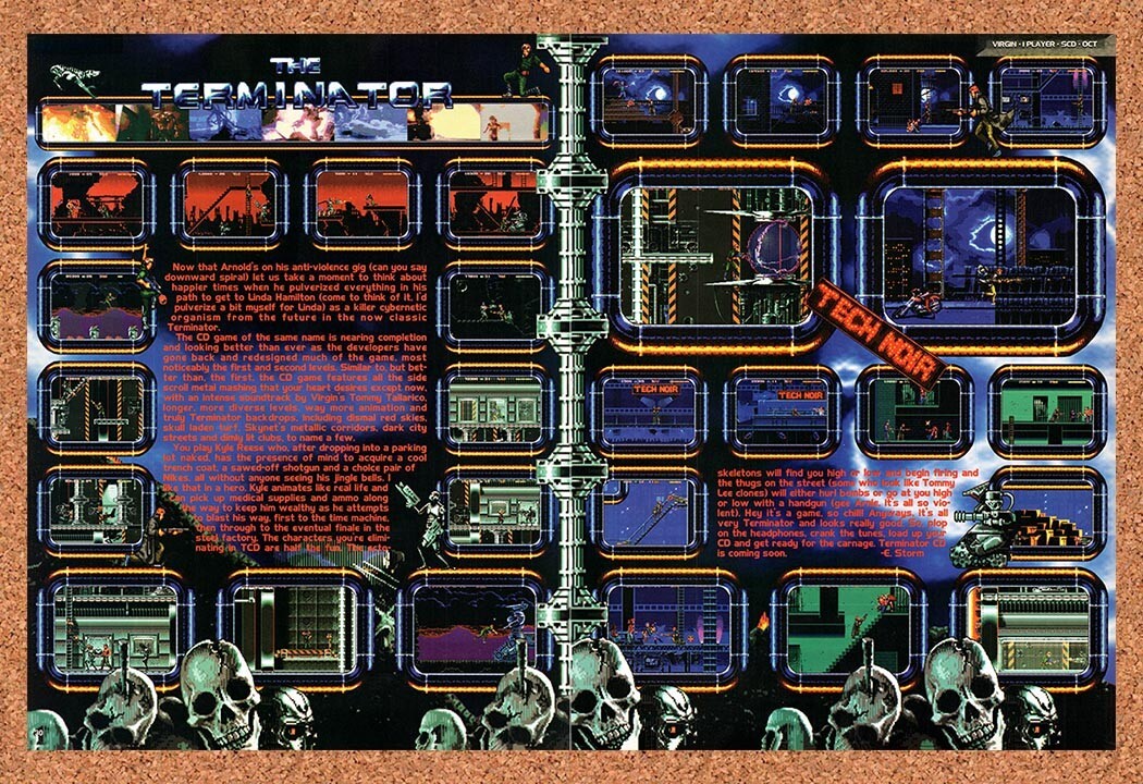 1993 Terminator Sega CD Original Advertisement / Retro Wall Art v4