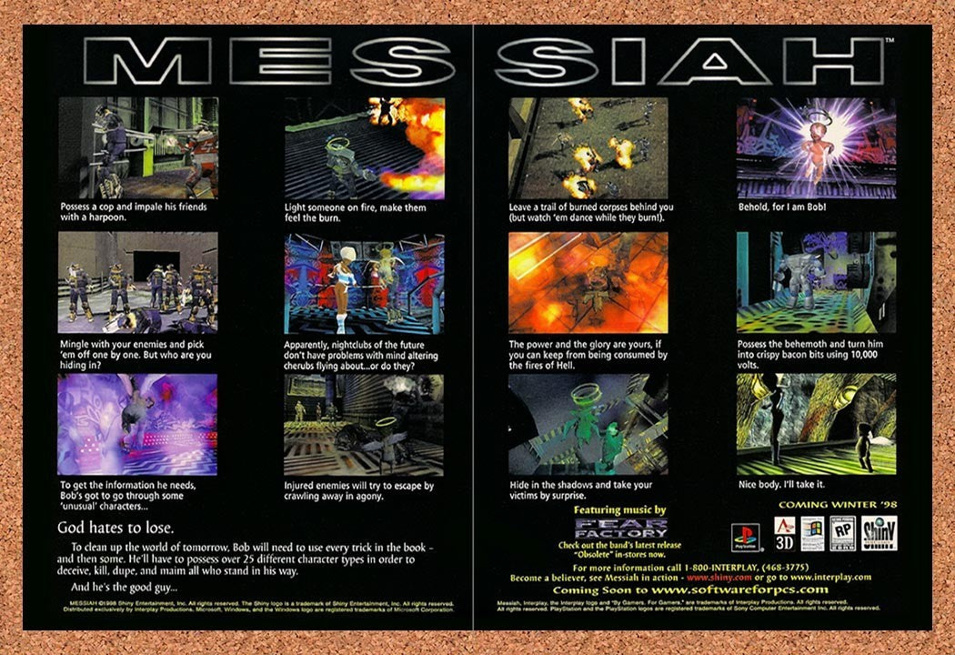 1998 Messiah PS1 Original Advertisement / Retro Promo v2