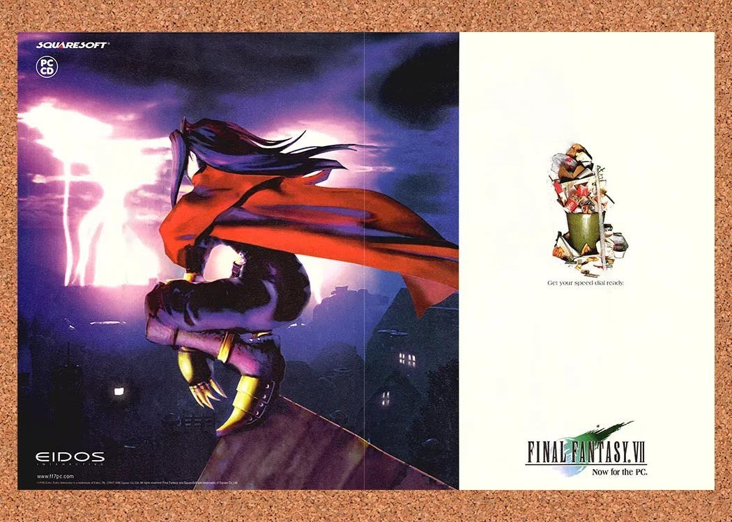 1998 Final Fantasy VII Vincent PC Original Advertisement / Retro Promo vc3
