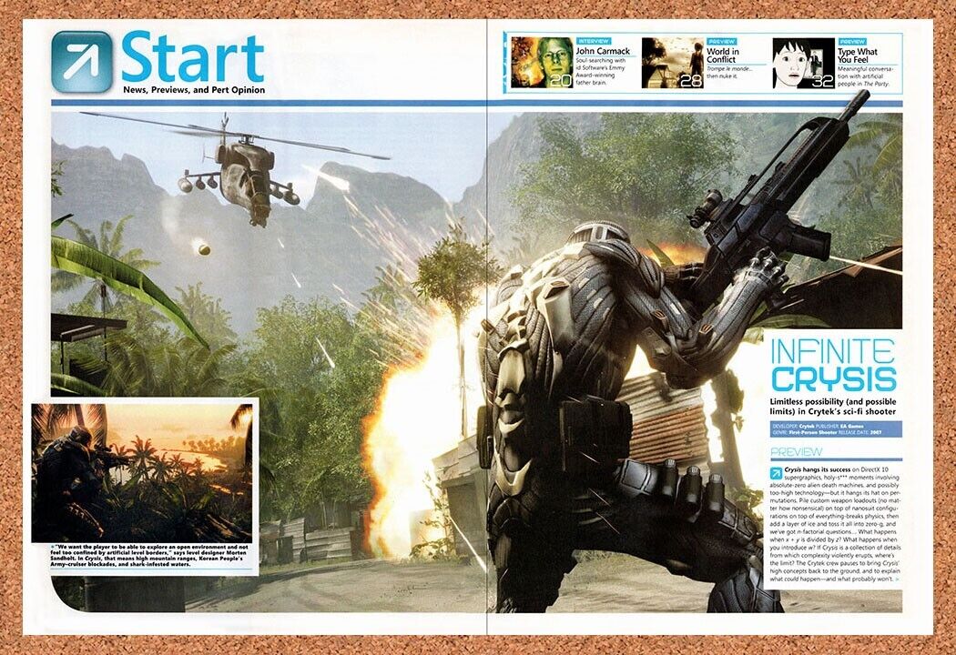 Crysis PC Original 2006 Vintage Ad - Video Game Review Art Promo