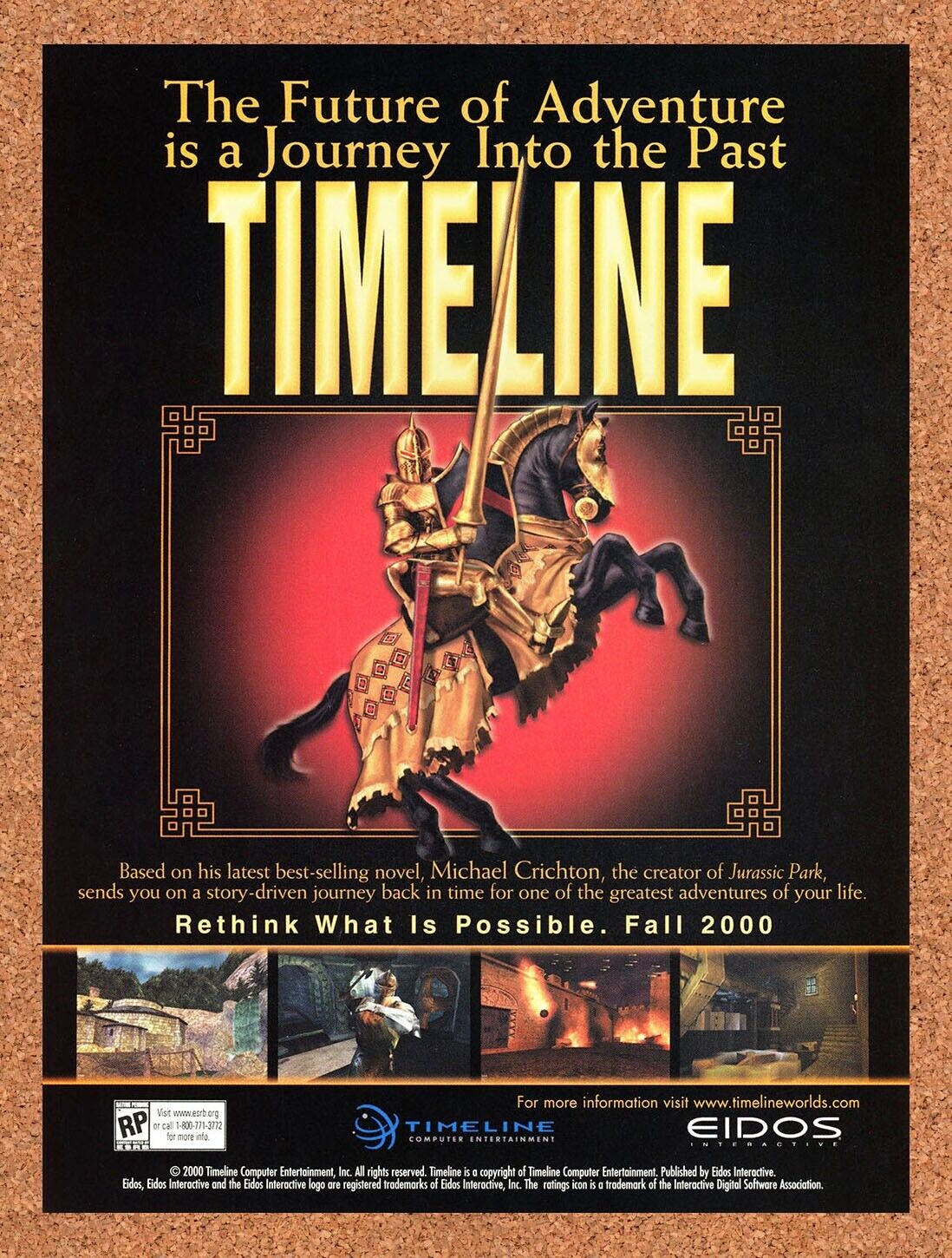 Timeline PC Original 2002 Ad Authentic Eidos Adventure Puzzle Video Game Promo